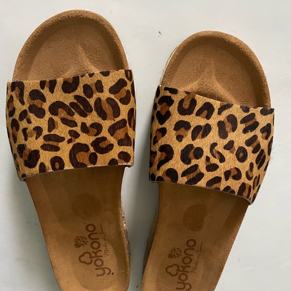 Yokono Leopard Print Sandals Sz 6.5 - Picture 5 of 8
